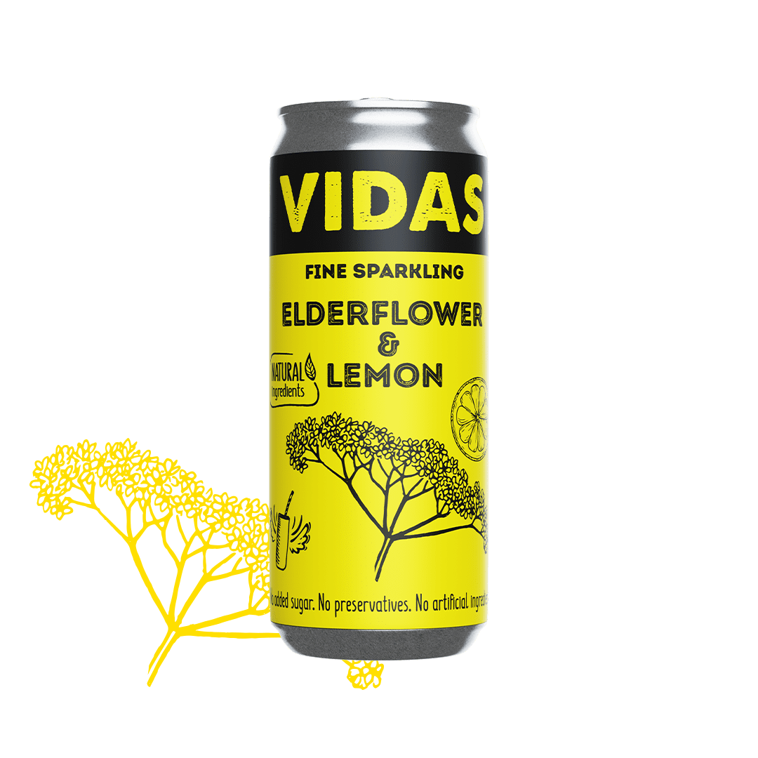 Elderflower And Lemon 12 X 250 Ml Pack Vidas Drinks